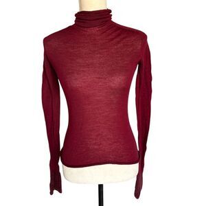 Piazza Sempione Women's Burgundy Turtleneck Sweater Size 42